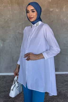 تونیک حجاب سفید زنانه بافتنی Julude - کد 946611345