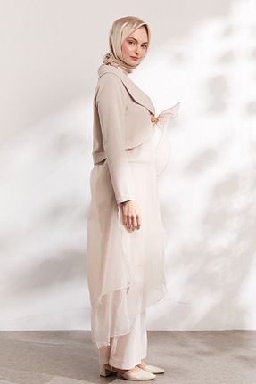 ست بالاتنه و پائین تنه حجاب بژ زنانه رگولار Setrms - کد 946621918