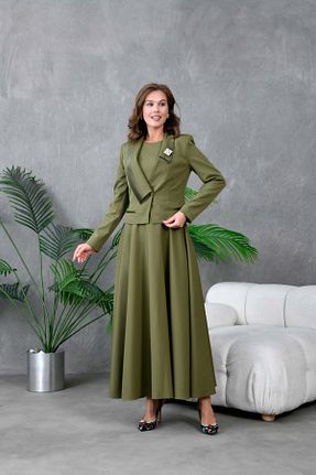 کت و شلوار سبز زنانه یقه کتی nodilife - کد 946638336