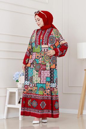 لباس حجاب زرشکی زنانه رگولار Sevitli - کد 946640879