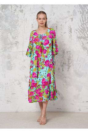 لباس فیروزه ای زنانه بافتنی EL jadida - کد 946695720