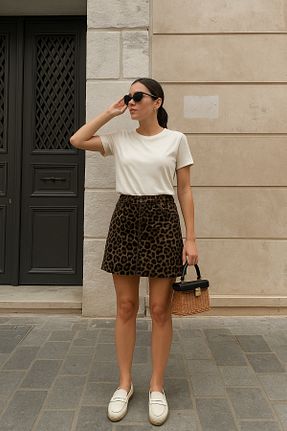 دامن قهوه ای زنانه جین Hotfashion - کد 946743889