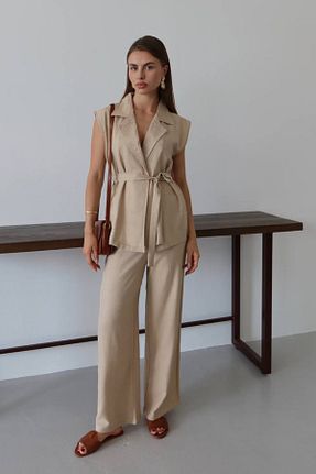 ست بالاتنه و پائین تنه بژ زنانه بافتنی Mogi Butik - کد 946893899