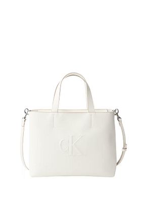کیف دوشی سفید زنانه چرم مصنوعی Calvin Klein - کد 946960880