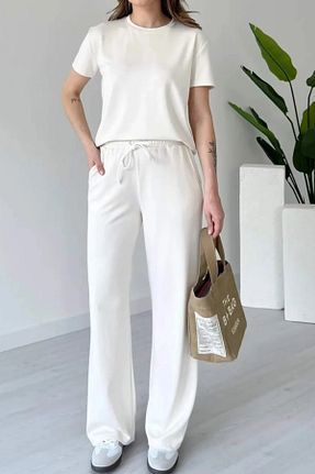 ست بالاتنه و پائین تنه سفید زنانه بافتنی Mogi Butik - کد 947132416