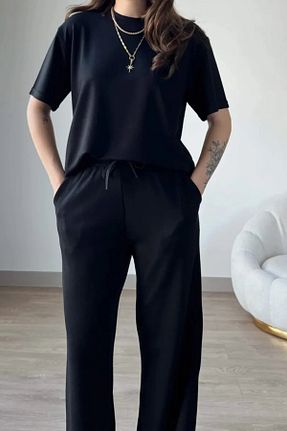 ست بالاتنه و پائین تنه مشکی زنانه بافتنی Mogi Butik - کد 947132413