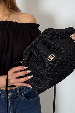 کیف پورتفوی و کلاچ مشکی زنانه پارچه ای Classbag - کد 947177123