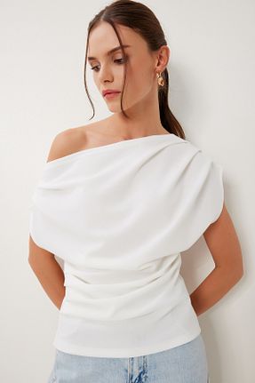 بلوز فیروزه ای زنانه ساده Lovelyİstanbul - کد 947357403