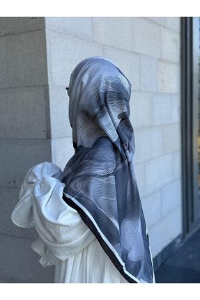 روسری مشکی پنبه ای Qalortex Scarf - کد 947380558