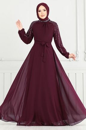 لباس مجلسی حجاب رنگی زنانه یقه ایستاده ModaMerve - کد 947402880