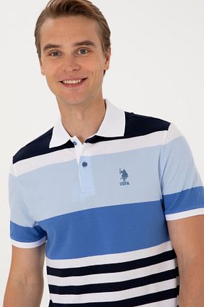 پولوشرت آبی مردانه پنبه ای U.S. Polo Assn. - کد 947441524