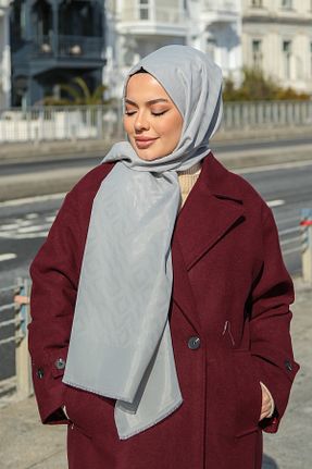 روسری طوسی پنبه پلی استر Armine - کد 892367502