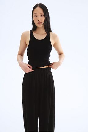 شلوار مشکی زنانه پنبه ای H&M - کد 927649684