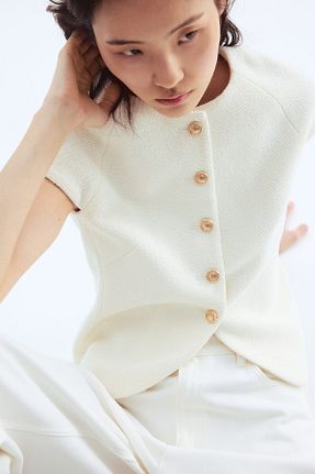 بادی سفید زنانه یقه دوچرخه H&M - کد 943616508