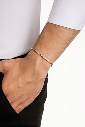 دستبند نقره سفید مردانه 925 عیار So Chic - کد 860843880