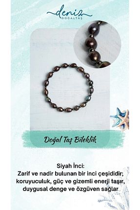 دستبند جواهر رنگی زنانه مروارید Deniz Doğal Taş - کد 927811889