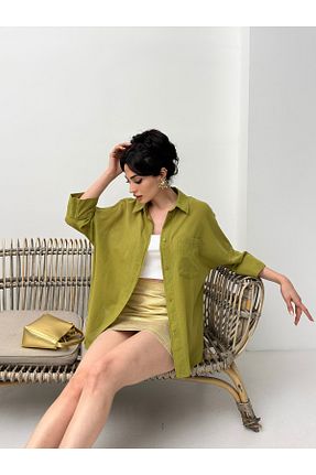 پیراهن سبز زنانه اورسایز POP STORY - کد 927401031