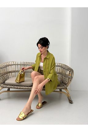 پیراهن سبز زنانه اورسایز POP STORY - کد 927401031
