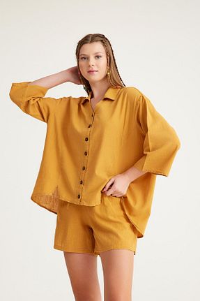 شلوارک و برمودا نارنجی زنانه Relaxed Tola Tola Etnik Giyim - کد 938090204