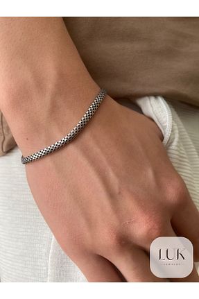دستبند نقره طوسی مردانه 925 عیار LUK JEWERLY - کد 897959993