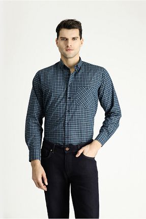 پیراهن سبز مردانه رگولار Kiğılı - کد 816496253