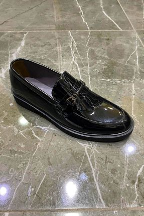 کفش کژوال مشکی مردانه چرم لاکی D derde made in turkey - کد 946720669