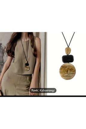 گردنبند جواهر قهوه ای زنانه سنگ طبیعی Store - کد 904684165