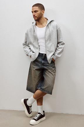 سوئیشرت طوسی مردانه ساده H&M - کد 858144323