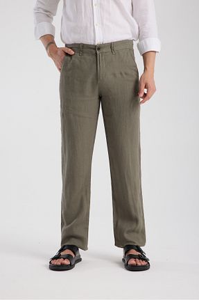 شلوار خاکی مردانه کتان muzzo jeans - کد 947776111
