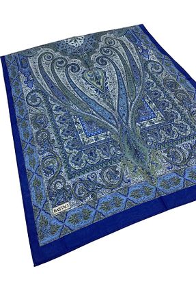 شال آبی زنانه پنبه ای Baştacı - کد 865511232