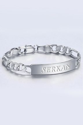 دستبند استیل (فولاد) سفید مردانه استیل (فولاد) Takı Dükkanı - کد 204897075