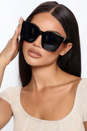 عینک آفتابی مشکی زنانه 58 Chunky Frame - کد 929275204