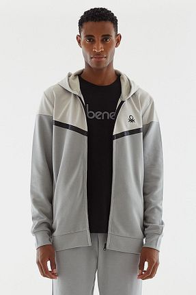 سوئیشرت اسپرت طوسی مردانه رگولار United Colors of Benetton - کد 770379148