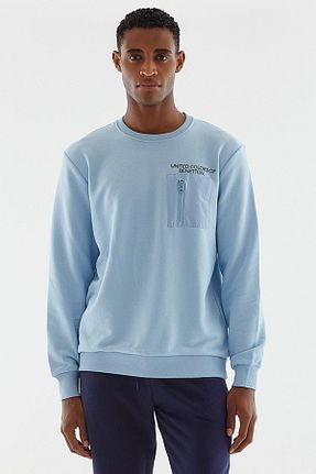 سوئیشرت اسپرت آبی مردانه رگولار United Colors of Benetton - کد 770379129