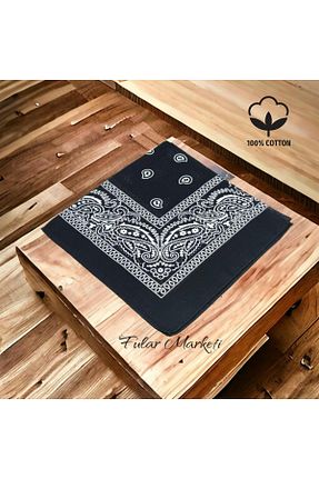 باندانا مشکی پنبه ای Fular Marketi - کد 95412854