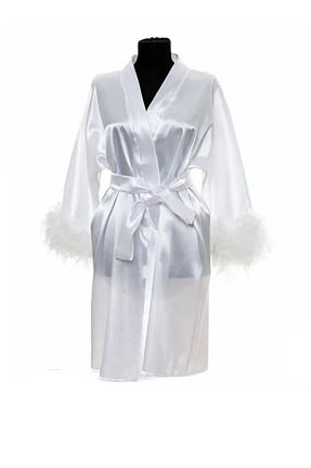 ربدوشام سفید زنانه ساتن Ceremonist - کد 84780006