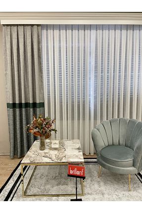 پرده زمینه سبز کتان Brillant - کد 288722578