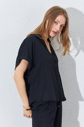 پیراهن مشکی زنانه اورسایز Manche - کد 942911181