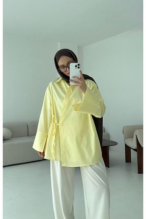 پیراهن حجاب زرد زنانه رگولار efruza moda - کد 947352045