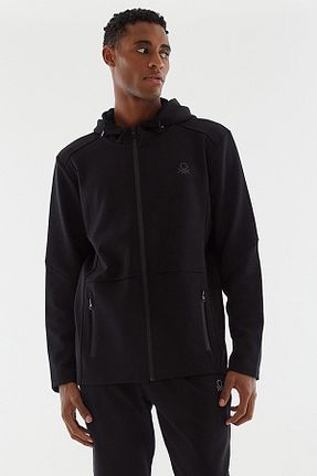 سوئیشرت مشکی مردانه ساده United Colors of Benetton - کد 778525477