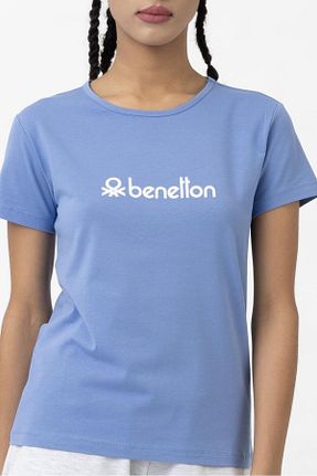 تیشرت آبی زنانه رگولار United Colors of Benetton - کد 827809419