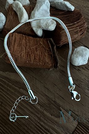 دستبند استیل (فولاد) طوسی زنانه استیل (فولاد) MAZEN - کد 923737098