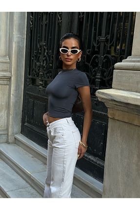 بلوز طوسی زنانه ساده World Fashion Trends - کد 812625422