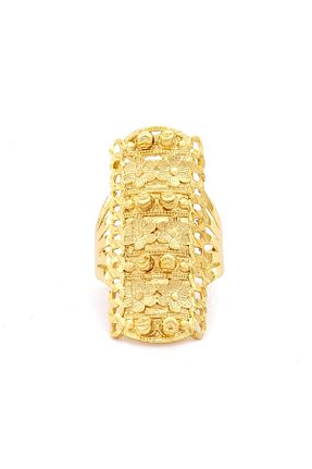انگشتر استیل (فولاد) طلائی زنانه روکش طلا FerizZ - کد 863371614