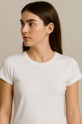 تیشرت سفید زنانه رگولار midfit - کد 931096719