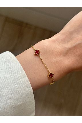 دستبند استیل (فولاد) زرشکی زنانه استیل ضد زنگ YOUES JEWELRY - کد 923135560