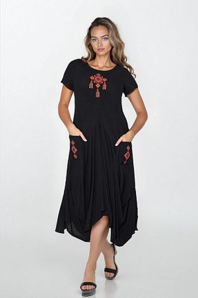 لباس سایز بزرگ رنگی زنانه ویسکون VAGGON - کد 948506025