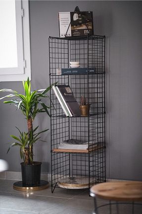 قفسه کتاب مشکی 139 سانتی متر TOPRAK E-TİCARET - کد 76237202