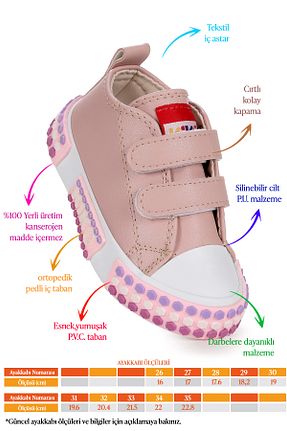 کفش اسنیکر صورتی بچه گانه چسبی Kiko Kids - کد 880142331
