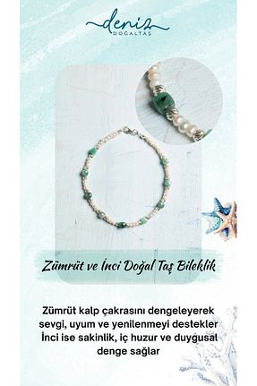 دستبند جواهر رنگی زنانه مروارید Deniz Doğal Taş - کد 922764759